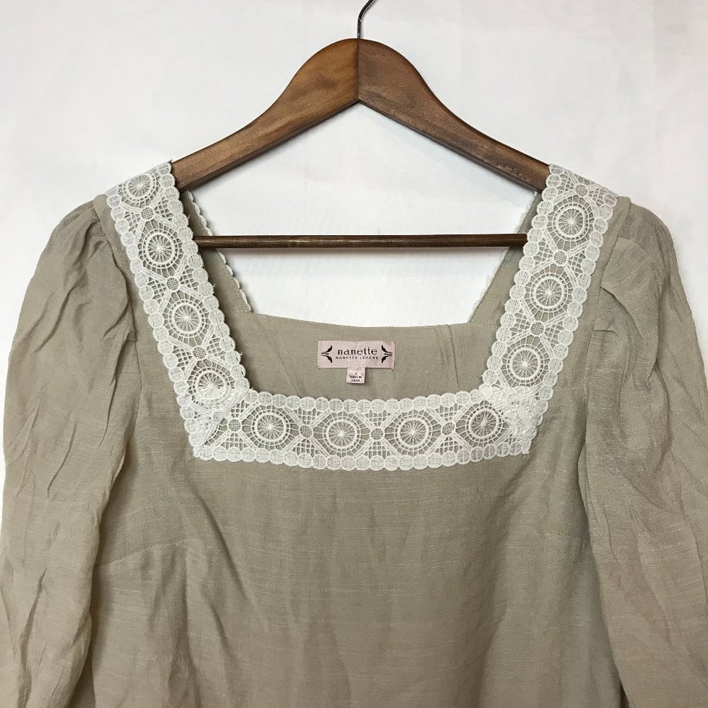 Nanette Lepore Lace Square Neck Blouse NWT Sm